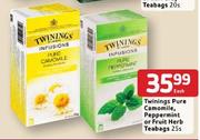 Twinings Pure Camomile, Peppermint Of Fruit Herb Teabags-25's Each