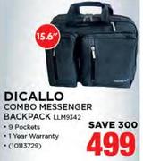Dicallo 15.6" Combo Messenger Backpack LLM9342