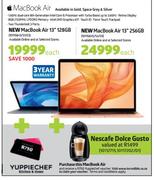 New Apple Macbook Air 13" 256GB Notebook+Yuppiechef Voucher+Nescafe Dolce Gusto