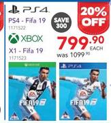PS4 Fifa 19/Xbox X1 Fifa 19-Each