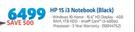 HP 15 i3 Notebook (Black)