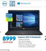 Dell Inspiron 3567 i5 Notebook