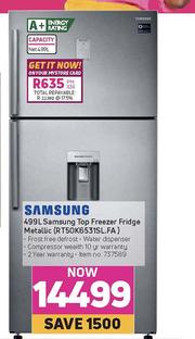 samsung top freezer fridge metallic 499 l rt50k6531sl fa