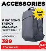 Kingsons Trendy Backpack K8890W-B BLK M 