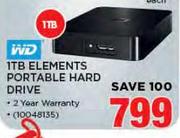 WD 1TB Elements Portable Hard Drive