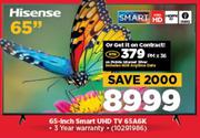 Hisense 65" Smart UHD TV 61A6K-On Mobile Internet Gold