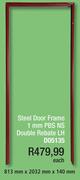 Steel Door Frame 1mm PBS NS Double Rebate LH 813x2032x140mm D05135-Each