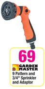 Garden Master 9 Pattern And 3/4" Sprinkler And Adaptor