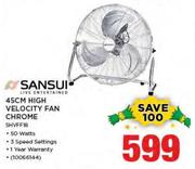 Sansui 45cm High Velocity Fan Chrome SHVFF18