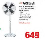 Sansui 40cm Stainless Steel Pedestal Fan SMPF40
