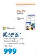 Microsoft Office 365 2019 Personal Subs