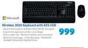 Microsoft Wireless 3050 Keyboard With AES USB