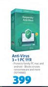Kaspersky Anti Virus 3 + 1 PC 1YR
