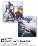 Battlefield 4, Need For Speed Rivals-Each