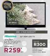 Hisense 32"(81cm) HDR LED TV