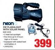 Neon 3W Flashlight With Solar Panel NQF-003S