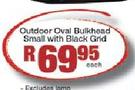Outdoor Oval Bulkhead Small With Black Grid