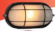 Outdoor Oval Bulkhead Small With Black Grid