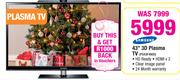Samsung 43" 3D Plasma TV PS43F4900