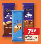 Cadbury Chocolate Slab-90gm Each