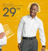 Boys Or Girls Long-Sleeved White Shirts