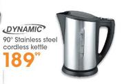 Dynamic 90 Degree Stainless Steel Cordless Kettle 