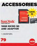 SanDisk 16GB Micro SD and Adapter
