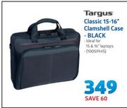 Targus Classic 15-16" Clamshell Case Black
