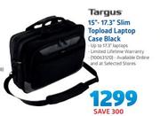 Targus 15"-17.3" Slim Topload Laptop Case Black