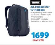 Thule 25L Backpack For 15" Macbook