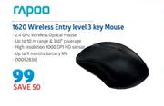 Rapoo 1620 Wireless Entry Level 3 Key Mouse