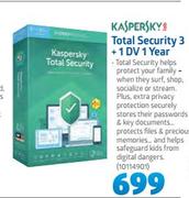 Kaspersky Total Security 3 + 1DV 1 Year