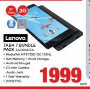 Lenovo 7" Tab4 Bundle Pack ZA310047ZA-Each