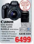 Canon EOS 4000D Twin Lens Bundle 3011CO22AA