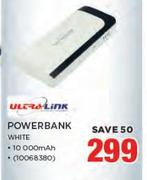Ultralink Powerbank White 10000mAh