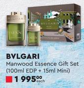 Bvlgari Manwood Essence Gift Set (100ml EDP + 15ml Mini)-Each