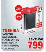 Toshiba Canvio 1TB External Hard Drive HDTP320EK3AA