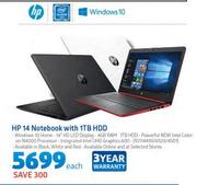 HP 14 Notebook With 1TB HDD-Each