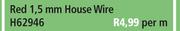 Red 1.5mm House Wire-Per m