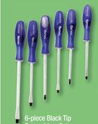 6 Piece Black Tip Screwdriver Set-Each