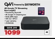 QWI 4K Google TV Streaming Box Leap S3