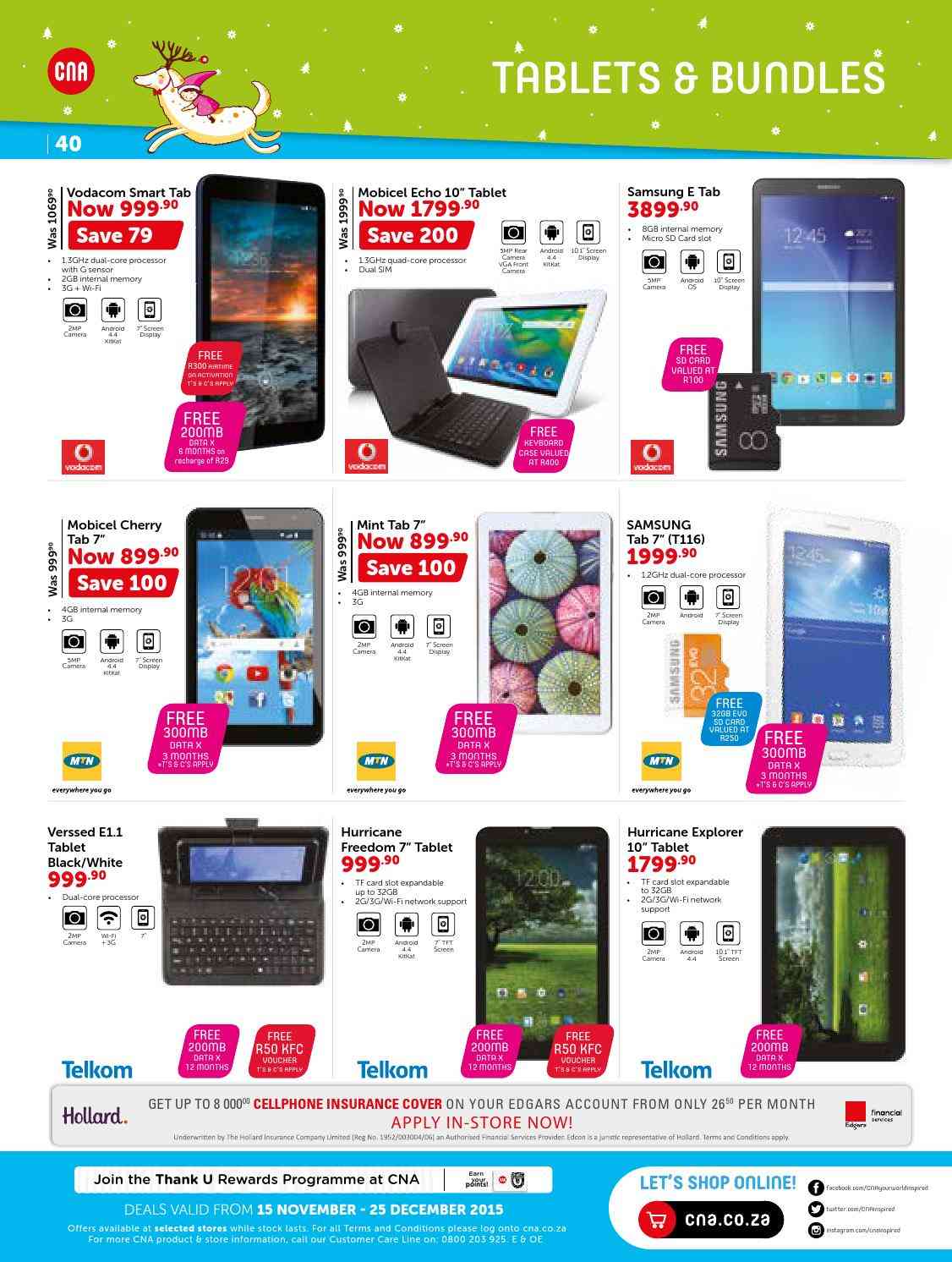 Special Telkom Verssed E1.1 Tablet Black/White — www.guzzle.co.za