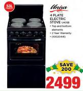 Univa 53Ltr 4 Plate Electric Stove U405B