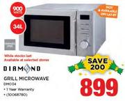 Diamond 34Ltr Grill Microwave 900W DMO34