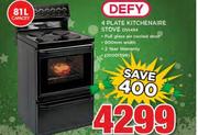 Defy 4 Plate Kitchenaire Stove DSS494-81Ltr