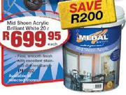 Medal Mid Sheen Acrylic Brilliant White-20Ltr