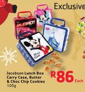 Jacobson Lunch Box Carry Case, Butter & Choc Chip Cookies-100G Each