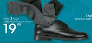 Boys 2 Pack Black Or Grey Kneehighs
