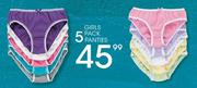 Girls 5 Pack Panties