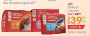 Jet 25 Pack Nappies S,M,L And XL-Per Pack